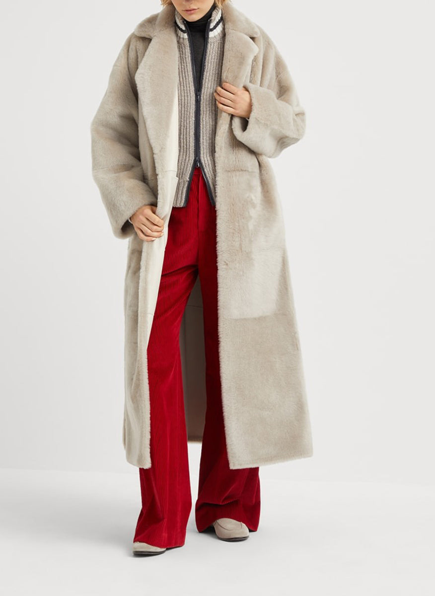 BRUNELLO CUCINELLI WOMEN'S RED HIGH RISE TROUSERS