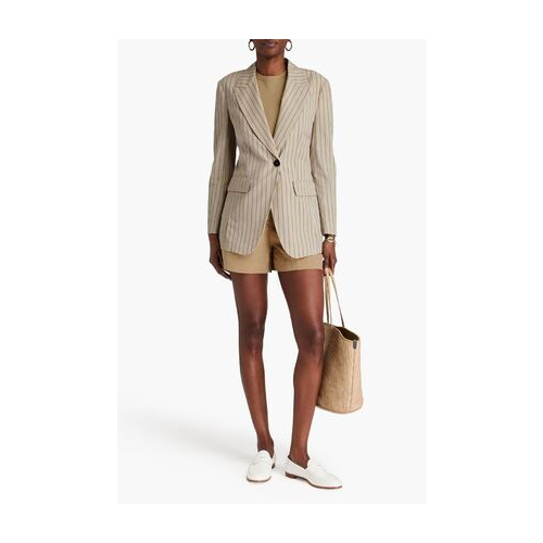 BRUNELLO CUCINELLI WOMEN'S BEIGE STRIPED TAILORED JACKET