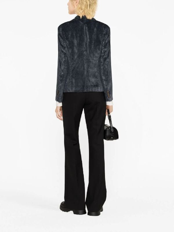 BRUNELLO CUCINELLI WOMEN'S NAVY TEXTURED TAILORED JACKET