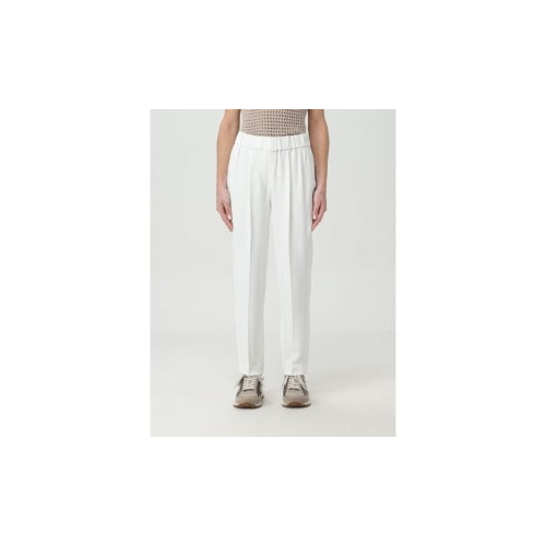 BRUNELLO CUCINELLI WOMEN'S BLUE ACETATE SILK TROUSERS
