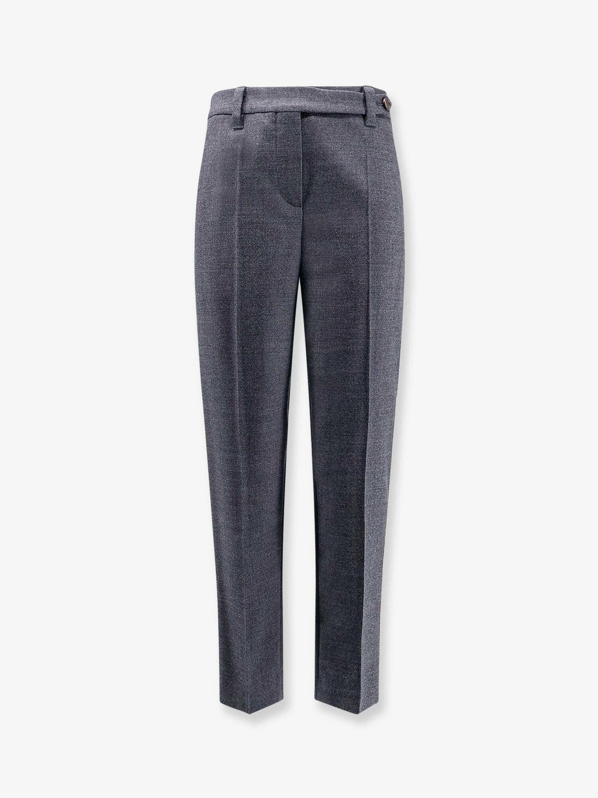 BRUNELLO CUCINELLI WOMEN'S DARK GREY TEXTURED TROUSERS