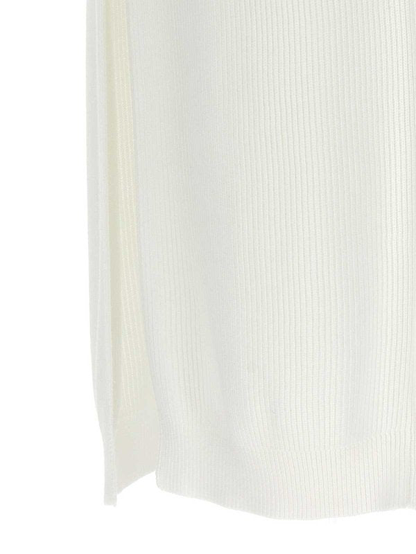 BRUNELLO CUCINELLI WOMEN'S WHITE RIBBED MAXI SKIRT