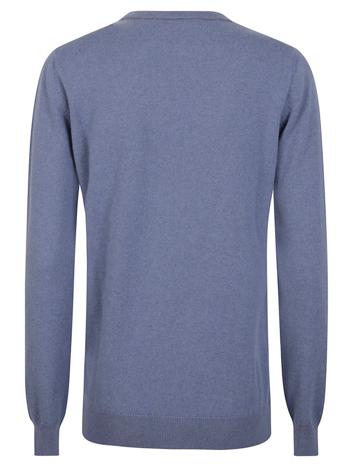 BRUNELLO CUCINELLI WOMEN'S BLUE WOOL CREWNECK SWEATER