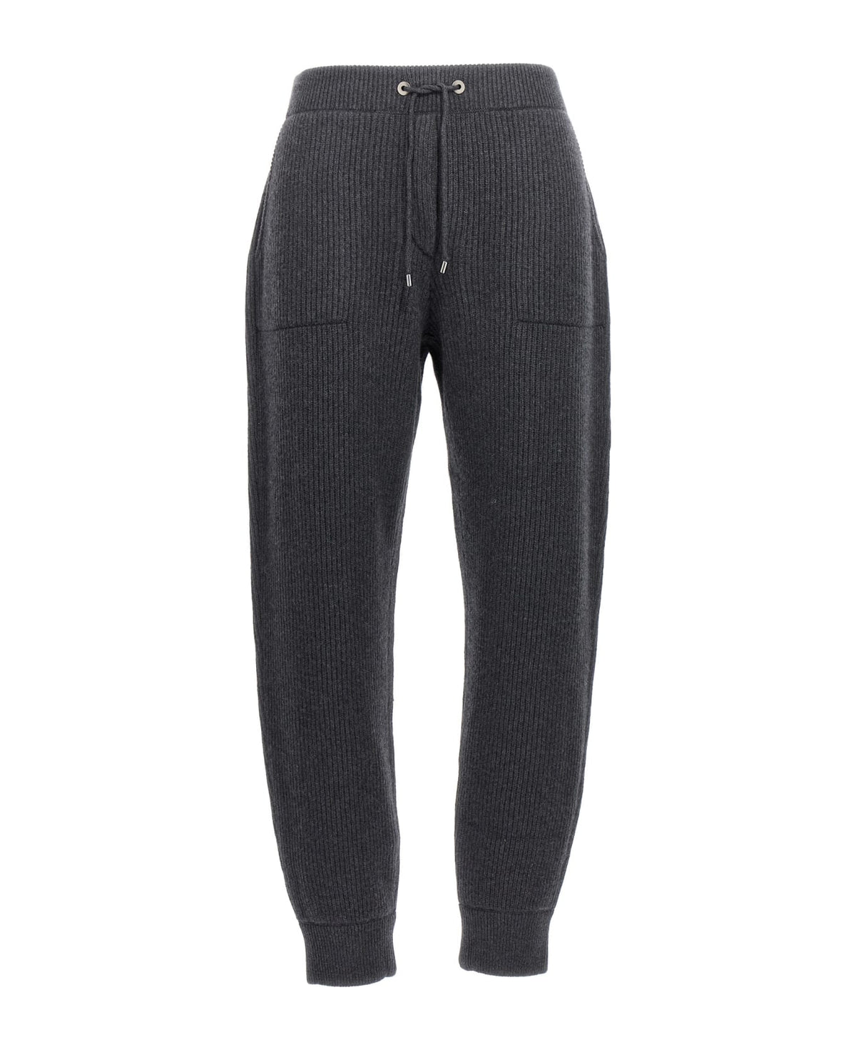 BRUNELLO CUCINELLI WOMEN'S DARK GREY CASHMERE JOGGER PANTS