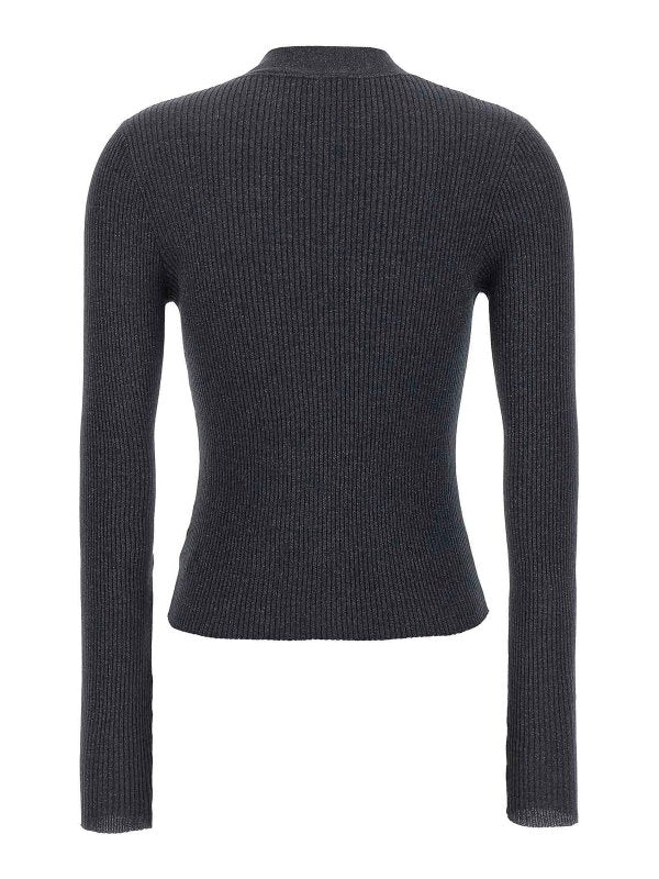BRUNELLO CUCINELLI WOMEN'S DARK BLUE WOOL SILK SHIRT