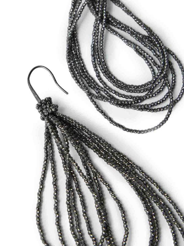 BRUNELLO CUCINELLI WOMEN'S GUNMETAL SILVER DROP EARRINGS