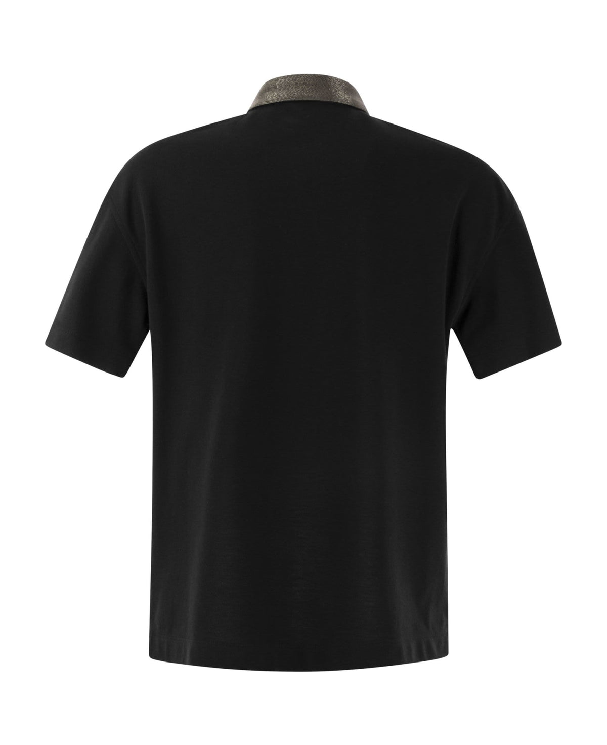 BRUNELLO CUCINELLI WOMEN'S BLACK CONTRAST COLLAR SHIRT