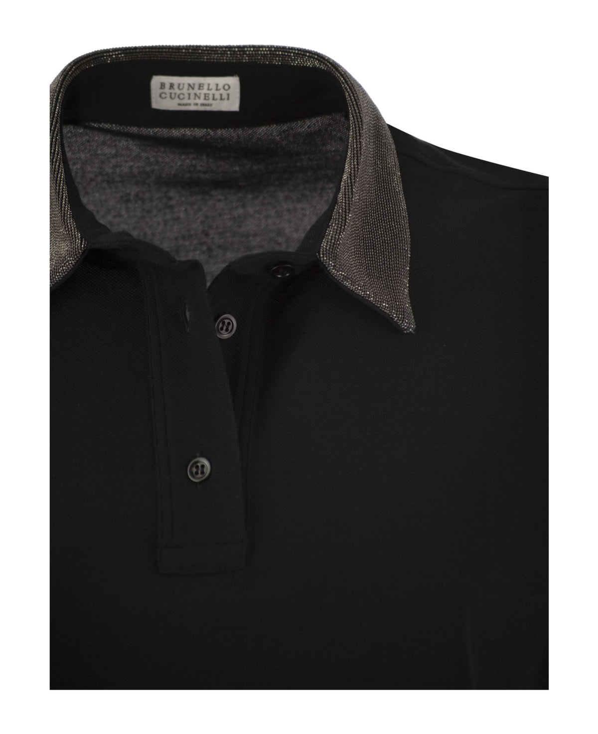 BRUNELLO CUCINELLI WOMEN'S BLACK CONTRAST COLLAR SHIRT