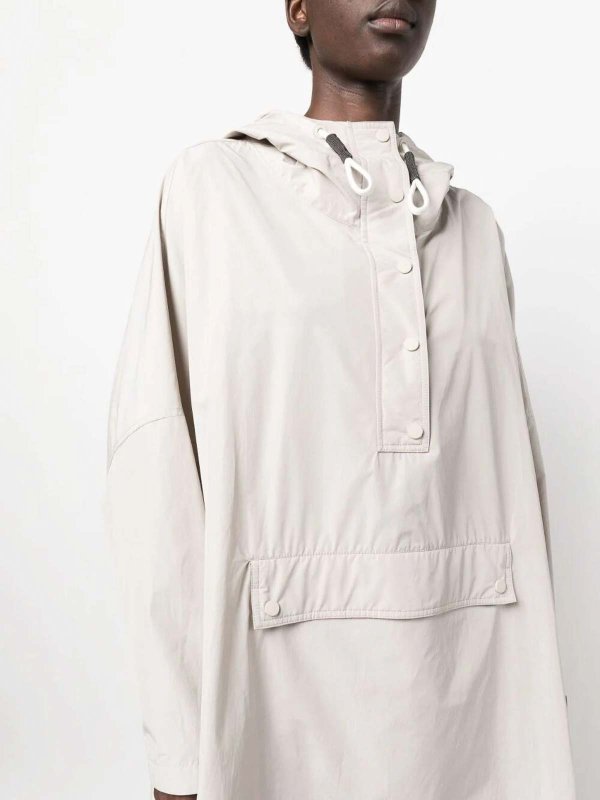 BRUNELLO CUCINELLI WOMEN'S LIGHT GREY HOODED JACKET