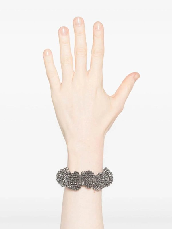 BRUNELLO CUCINELLI WOMEN'S SILVER TEXTURED BEADED BRACELET