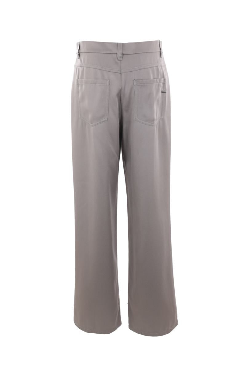 BRUNELLO CUCINELLI WOMEN'S IRON WIDE-LEG TAILORED TROUSERS