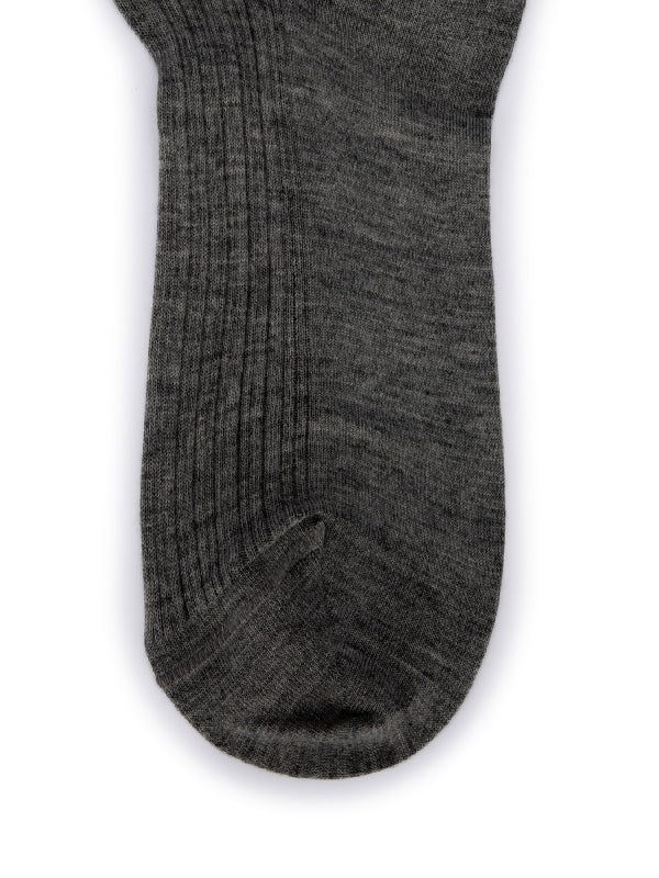 BRUNELLO CUCINELLI WOMEN'S LEAD WOOL BLEND RIBBED SOCKS
