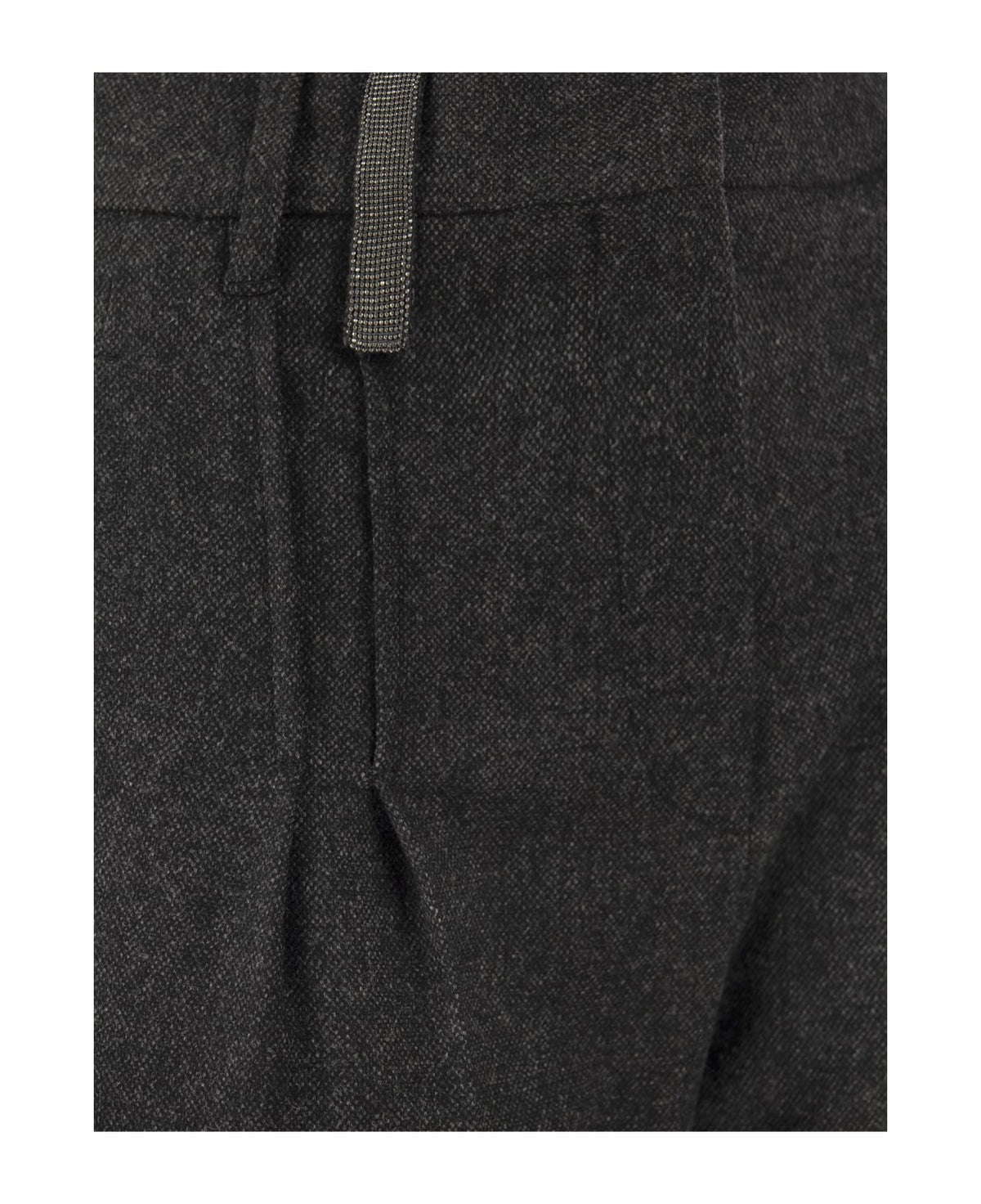 BRUNELLO CUCINELLI WOMEN'S DARK GREY WOOL TROUSERS