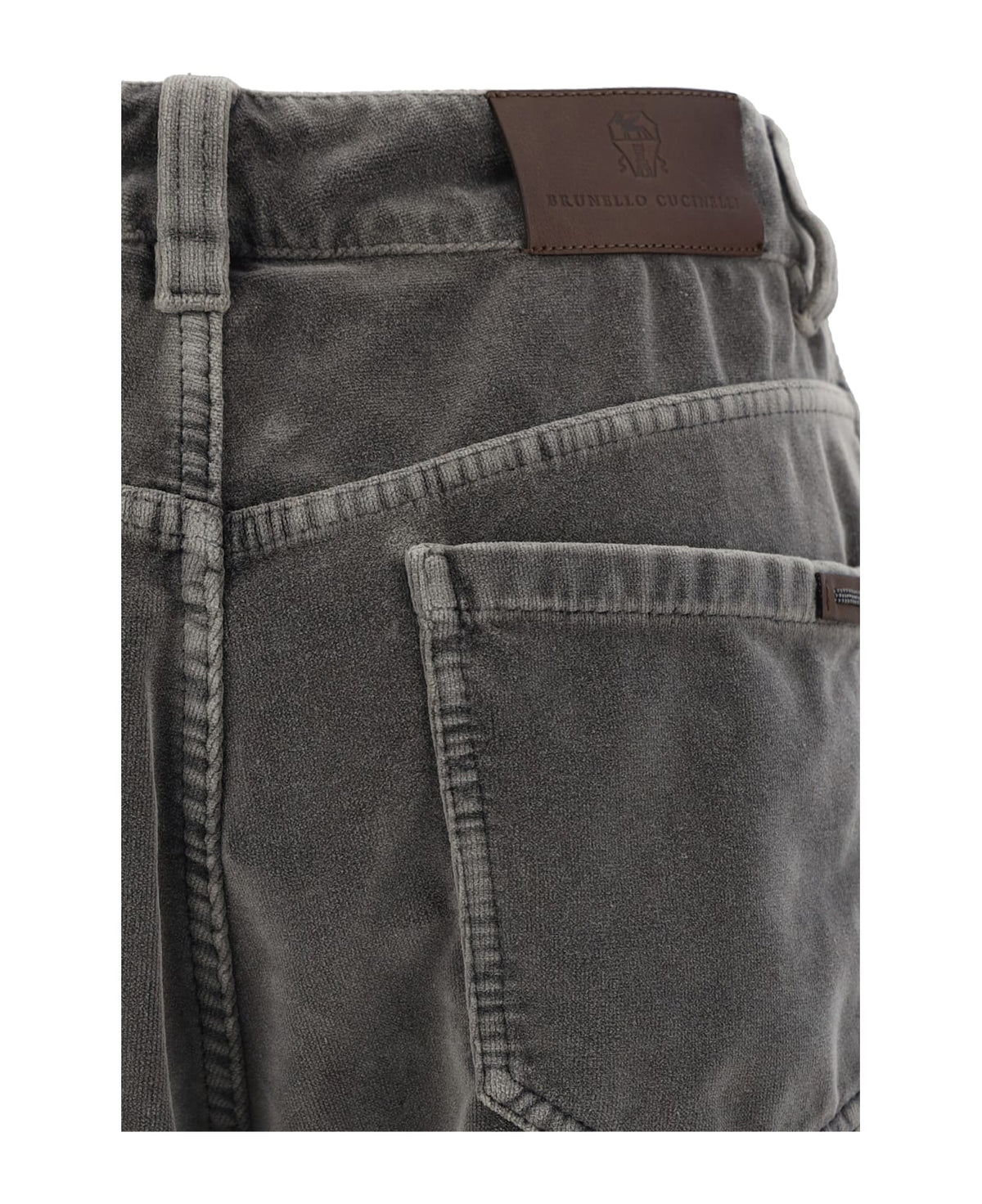 BRUNELLO CUCINELLI WOMEN'S DARK GREY RELAXED TROUSERS