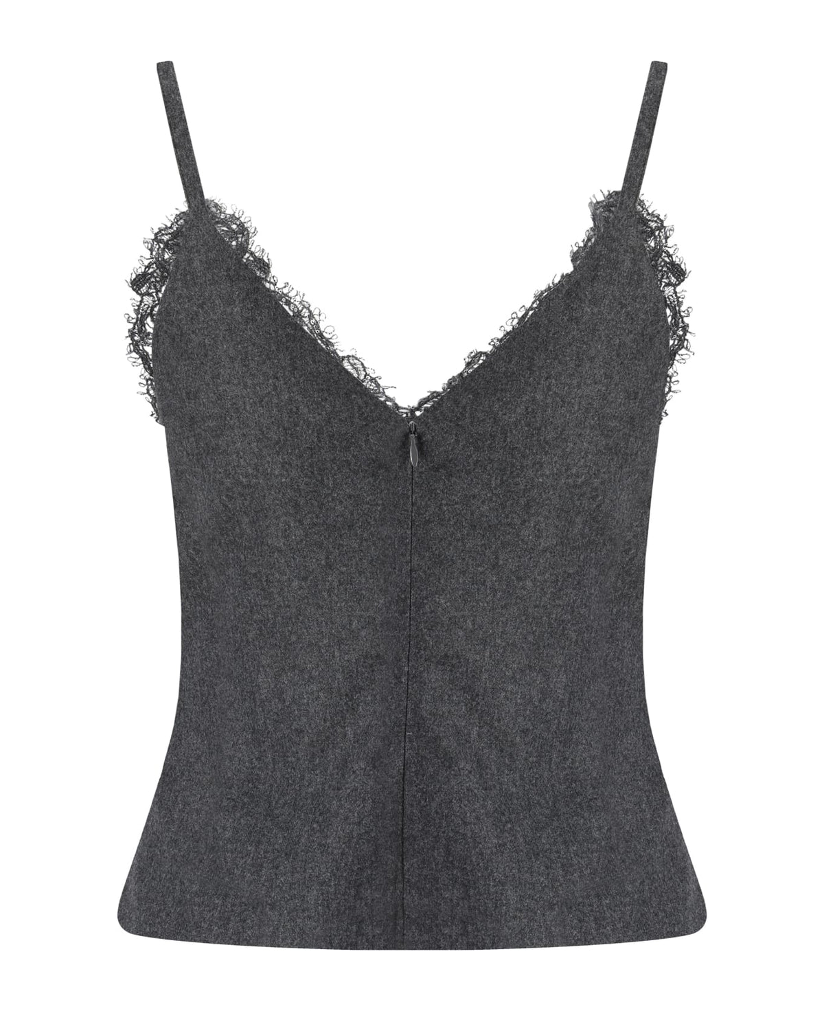 BRUNELLO CUCINELLI WOMEN'S DARK GREY WOOL CAMISOLE SHIRT