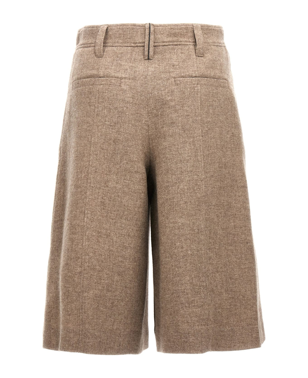 BRUNELLO CUCINELLI WOMEN'S SAND WOOL BERMUDA SHORTS