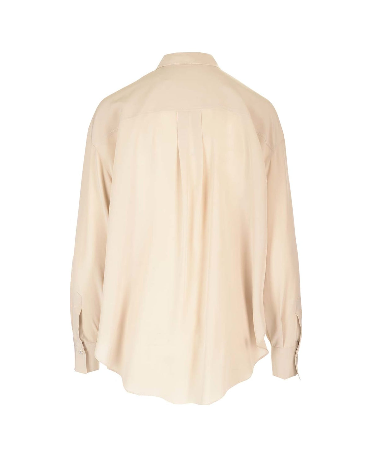 BRUNELLO CUCINELLI WOMEN'S SAND SILK OVERSIZED SHIRT