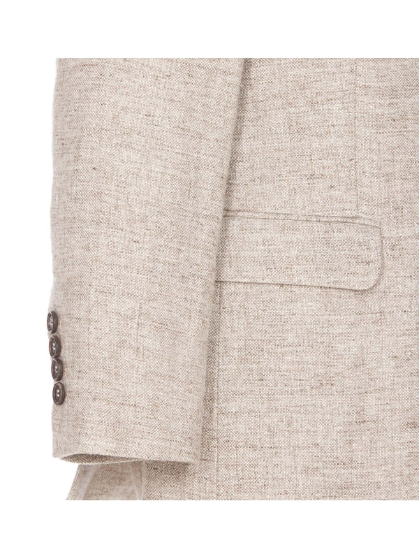 BRUNELLO CUCINELLI WOMEN'S BEIGE TAILORED BLAZER WITH BUTTONS