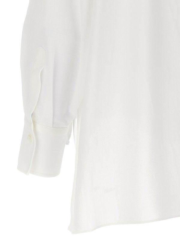 BRUNELLO CUCINELLI WOMEN'S WHITE OVERSIZED COTTON SHIRT