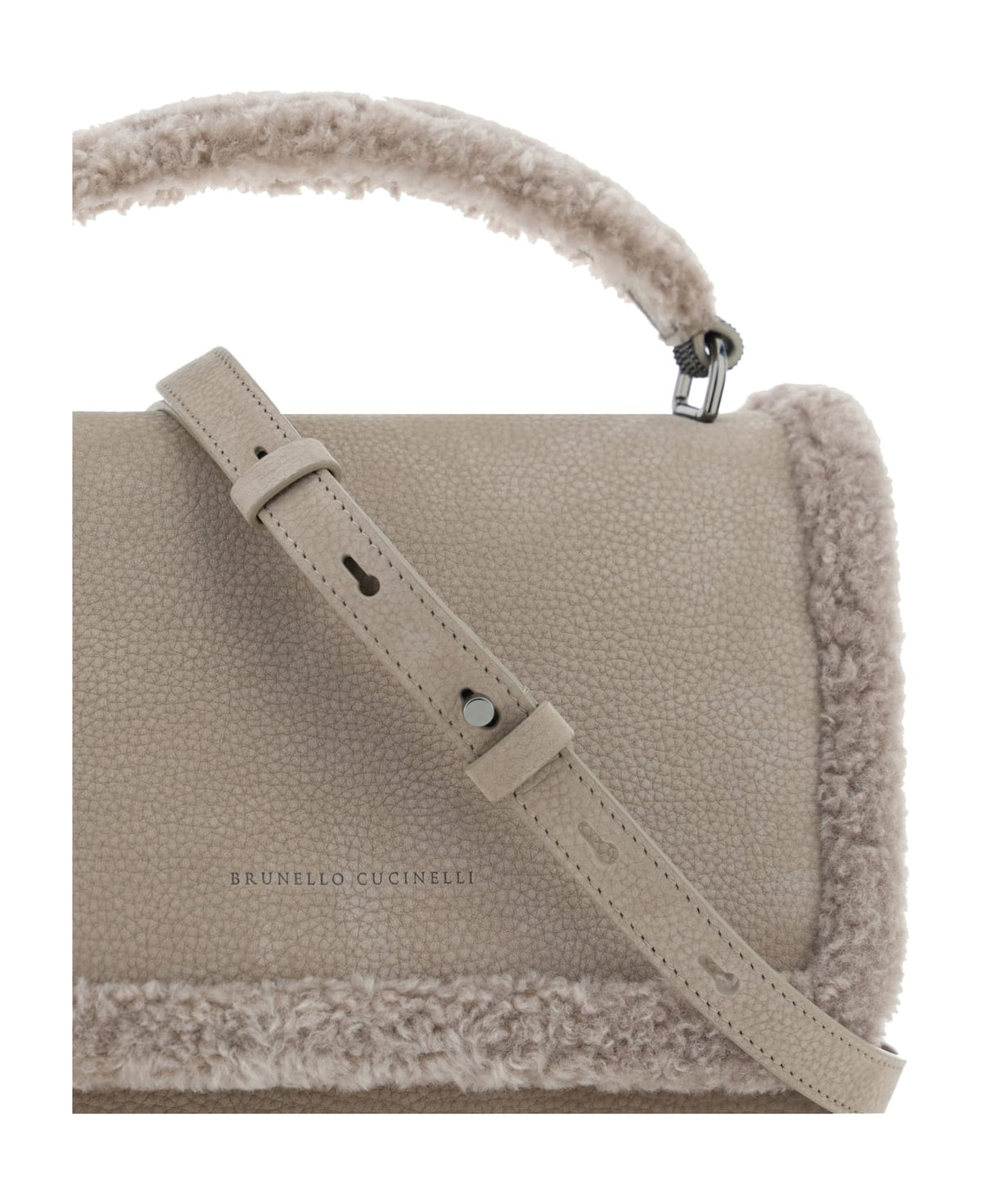 BRUNELLO CUCINELLI WOMEN'S ROCK SHEARLING TRIMMED BAG