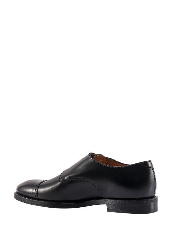 BRUNELLO CUCINELLI MEN'S BLACK LEATHER DOUBLE MONK SHOES