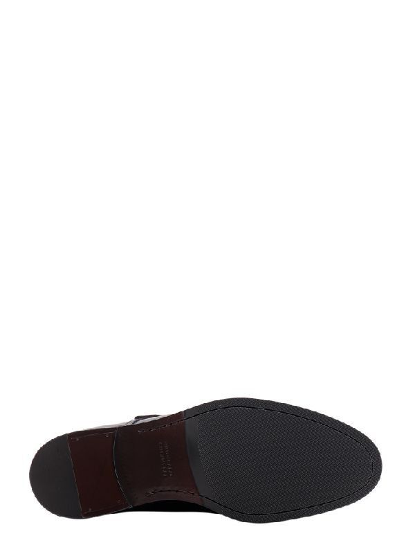 BRUNELLO CUCINELLI MEN'S BLACK LEATHER DOUBLE MONK SHOES
