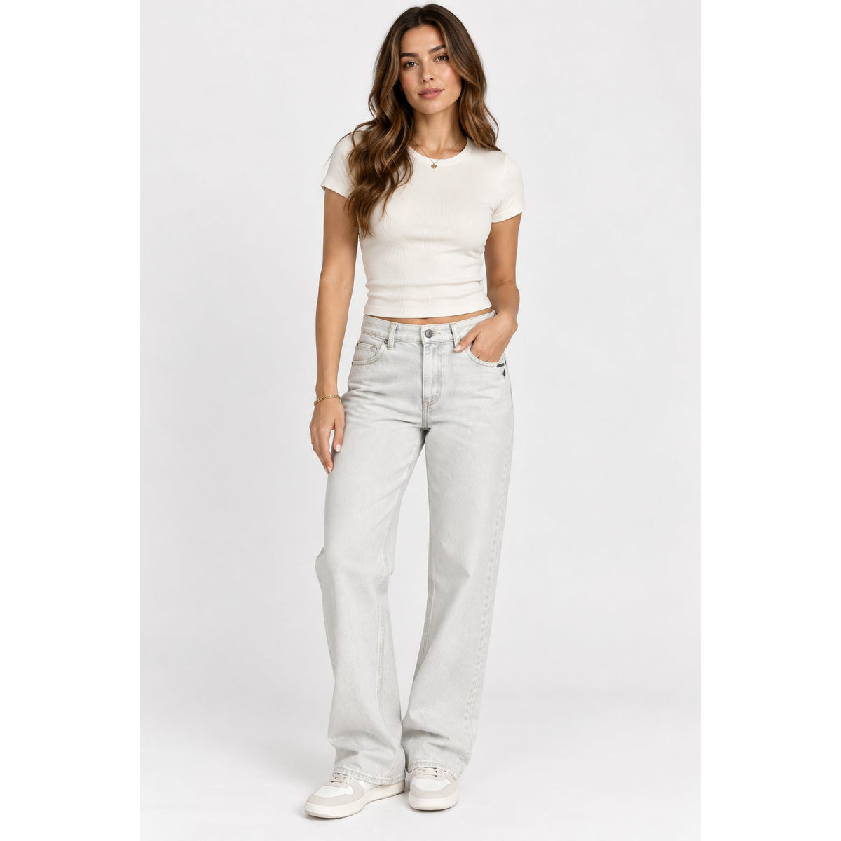 Peserico White High Rise Straight Leg Jeans