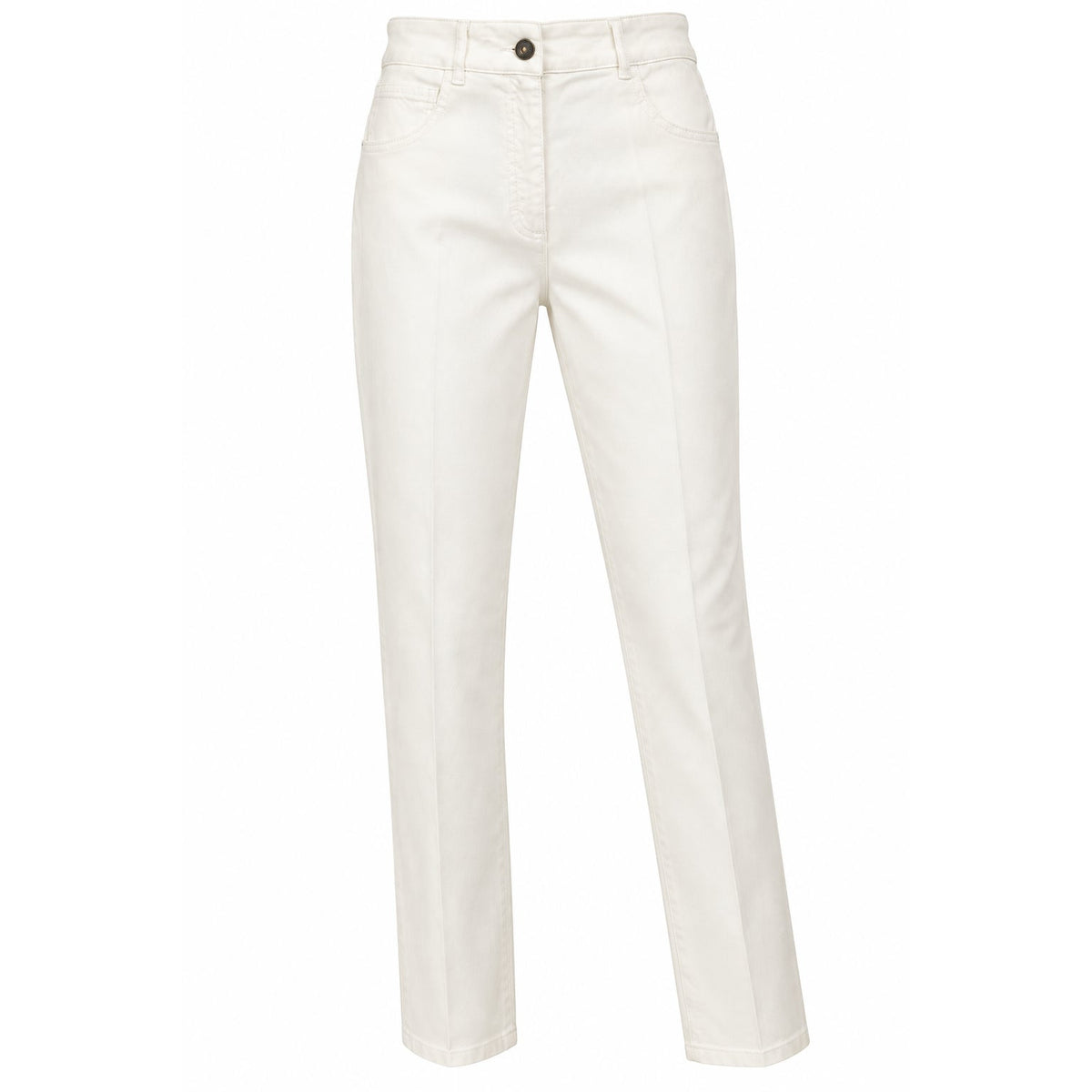 Peserico White High Waisted Slim Fit Ankle Pants