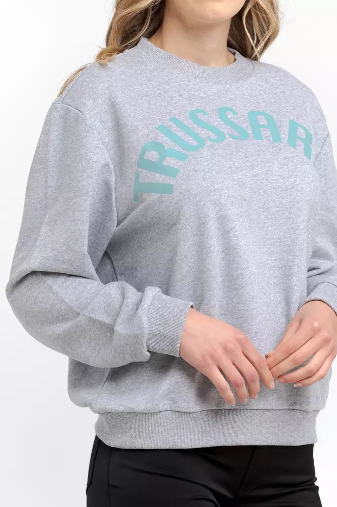 Trussardi Gray Cotton Women Sweatshirt