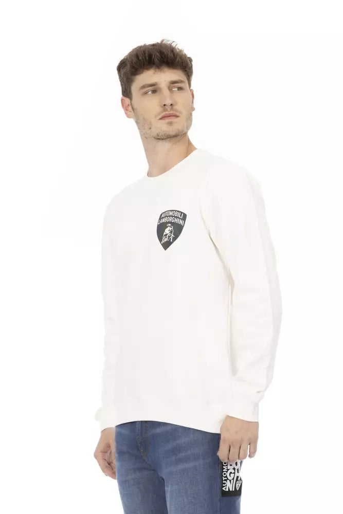 Automobili Lamborghini White Cotton Men's Sweater