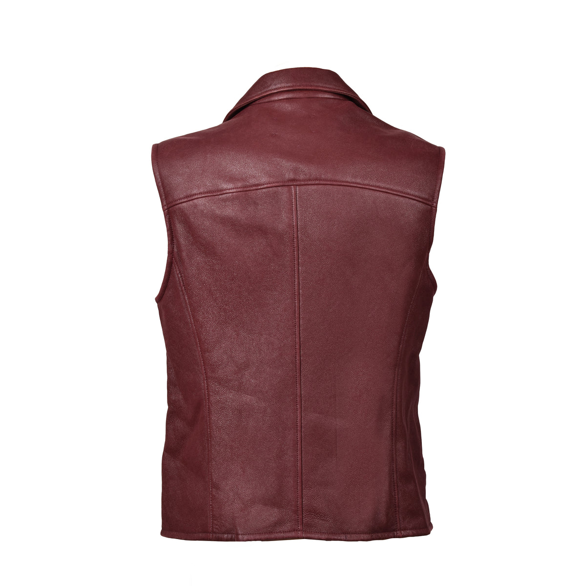 BRUNELLO CUCINELLI MEN'S BURGUNDY LEATHER BIKER JACKET