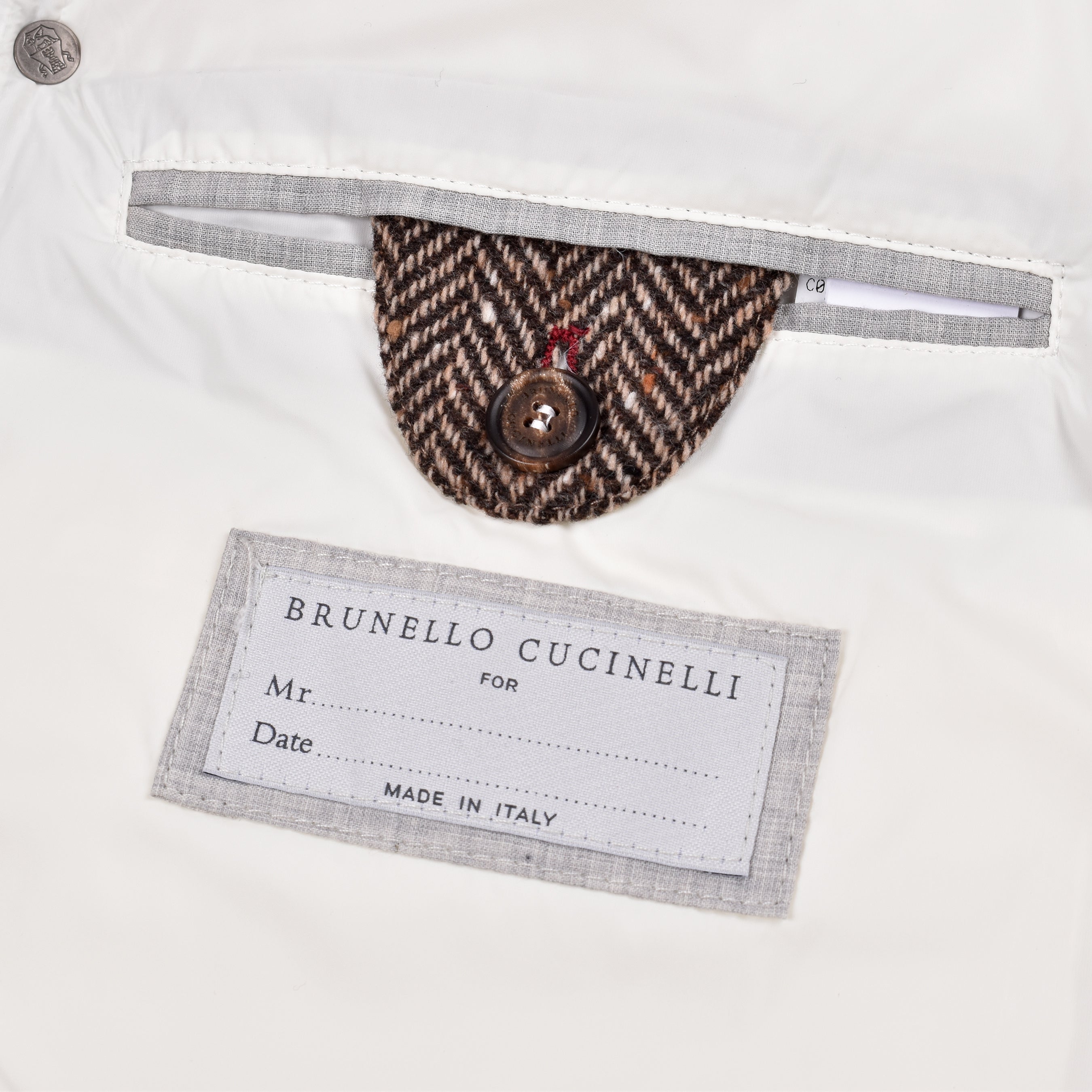 BRUNELLO CUCINELLI MEN'S BROWN WHITE WOOL SLEEVELESS VEST