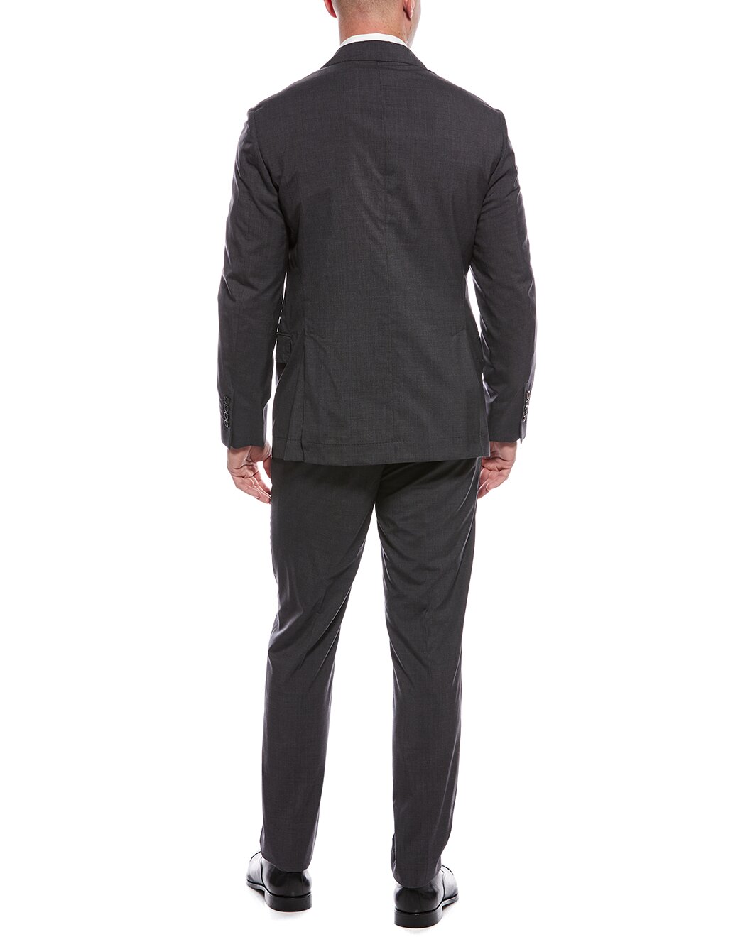 BRUNELLO CUCINELLI MEN'S ANTHRACITE WOOL SILK TAILORED BLAZER