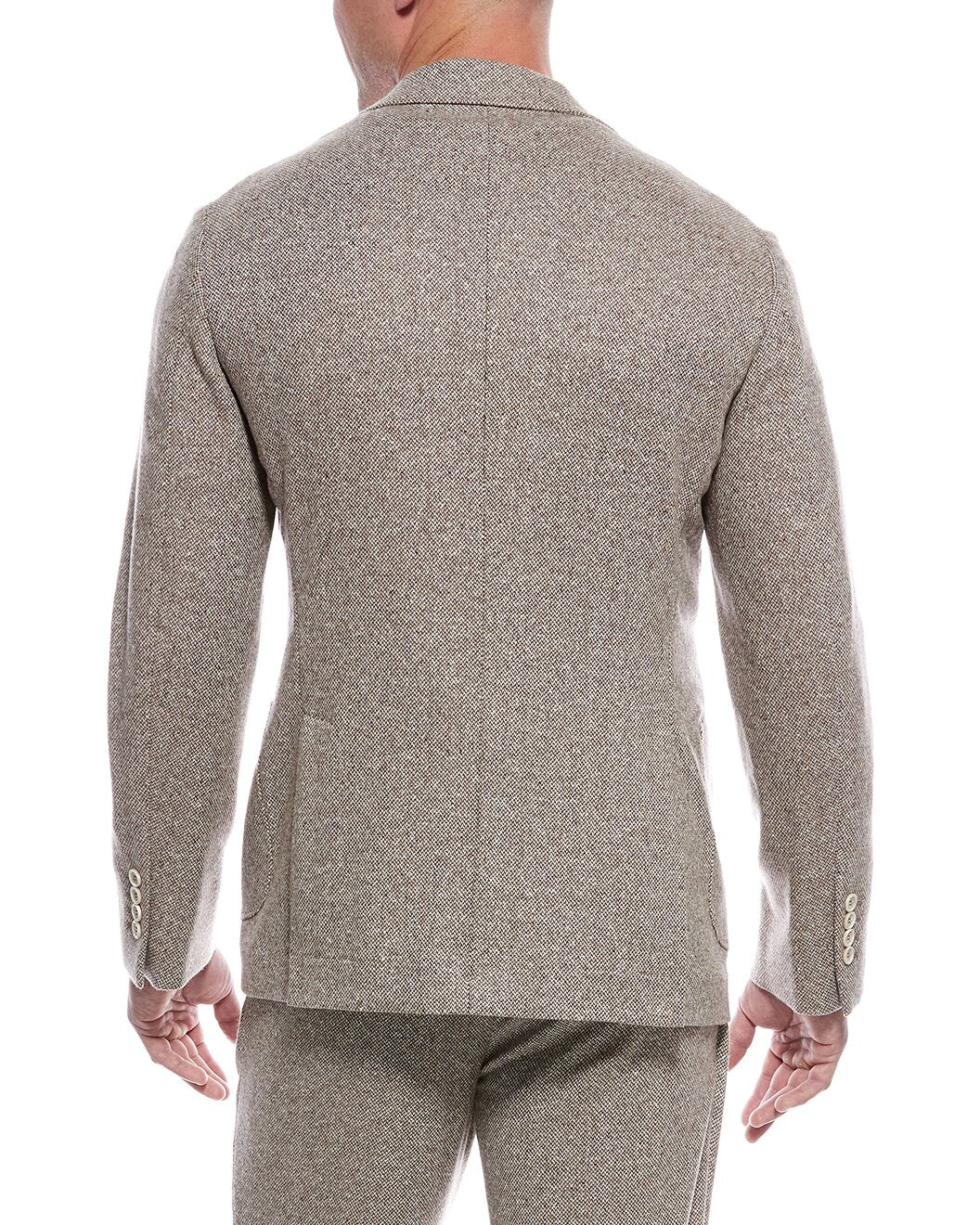 BRUNELLO CUCINELLI MEN'S TAUPE TAILORED SUIT WITH BLAZER