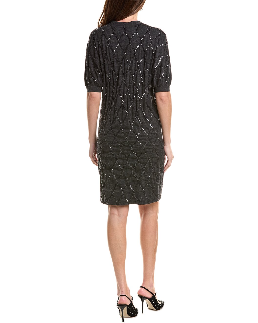 BRUNELLO CUCINELLI WOMEN'S DARK GREY KNIT DRESS