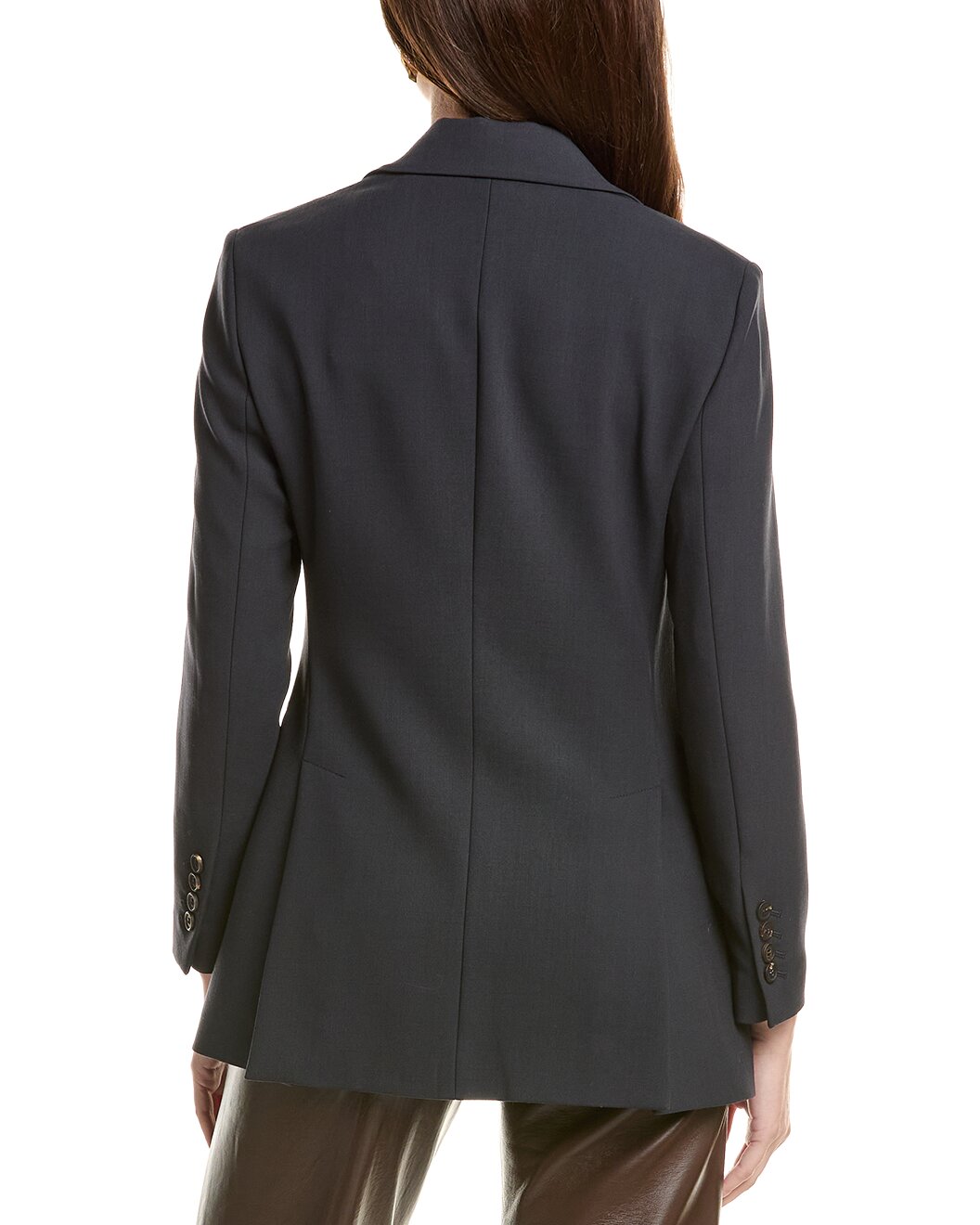 BRUNELLO CUCINELLI WOMEN'S DARK BLUE WOOL BLAZER