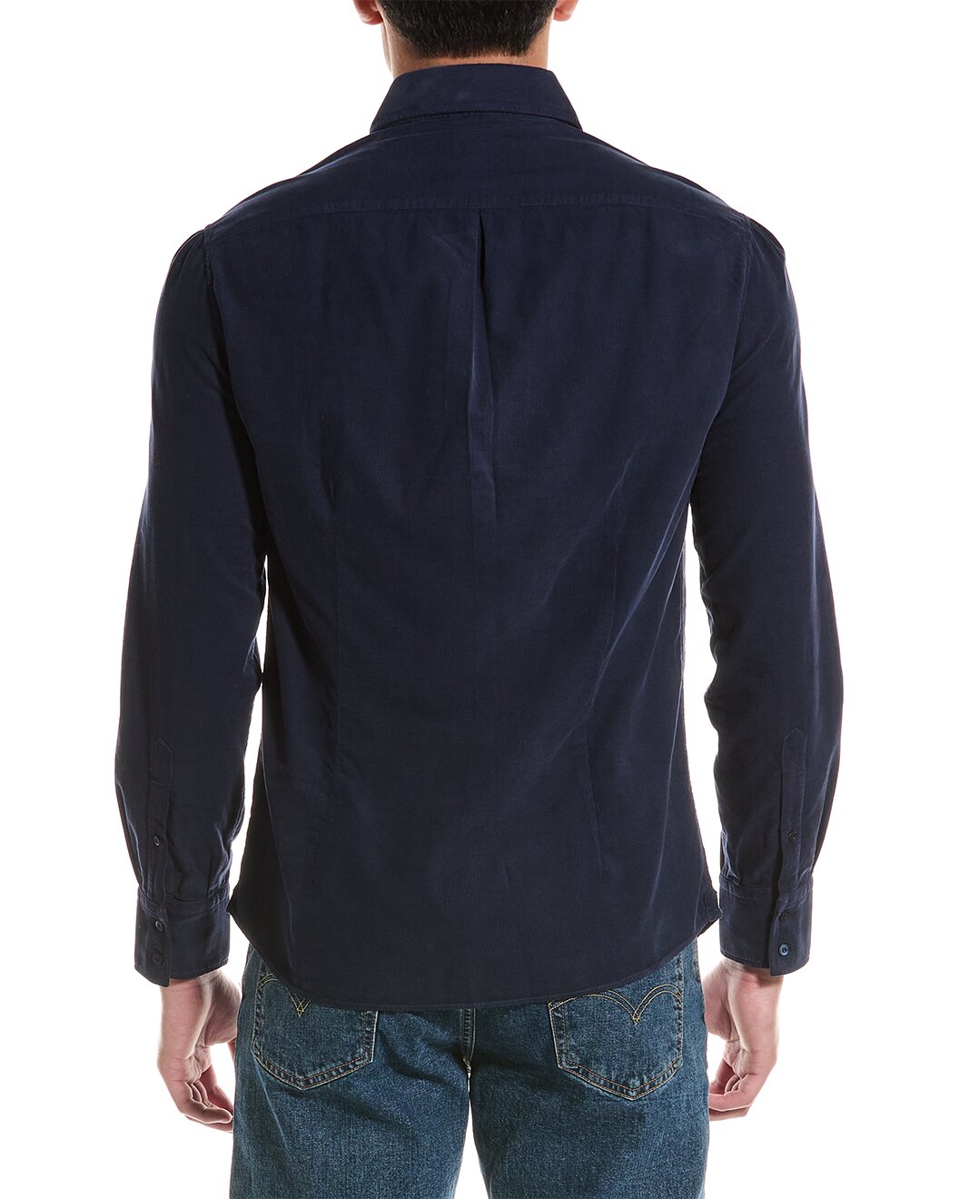 BRUNELLO CUCINELLI MEN'S COLORFUL BLUE COTTON BUTTON DOWN SHIRT