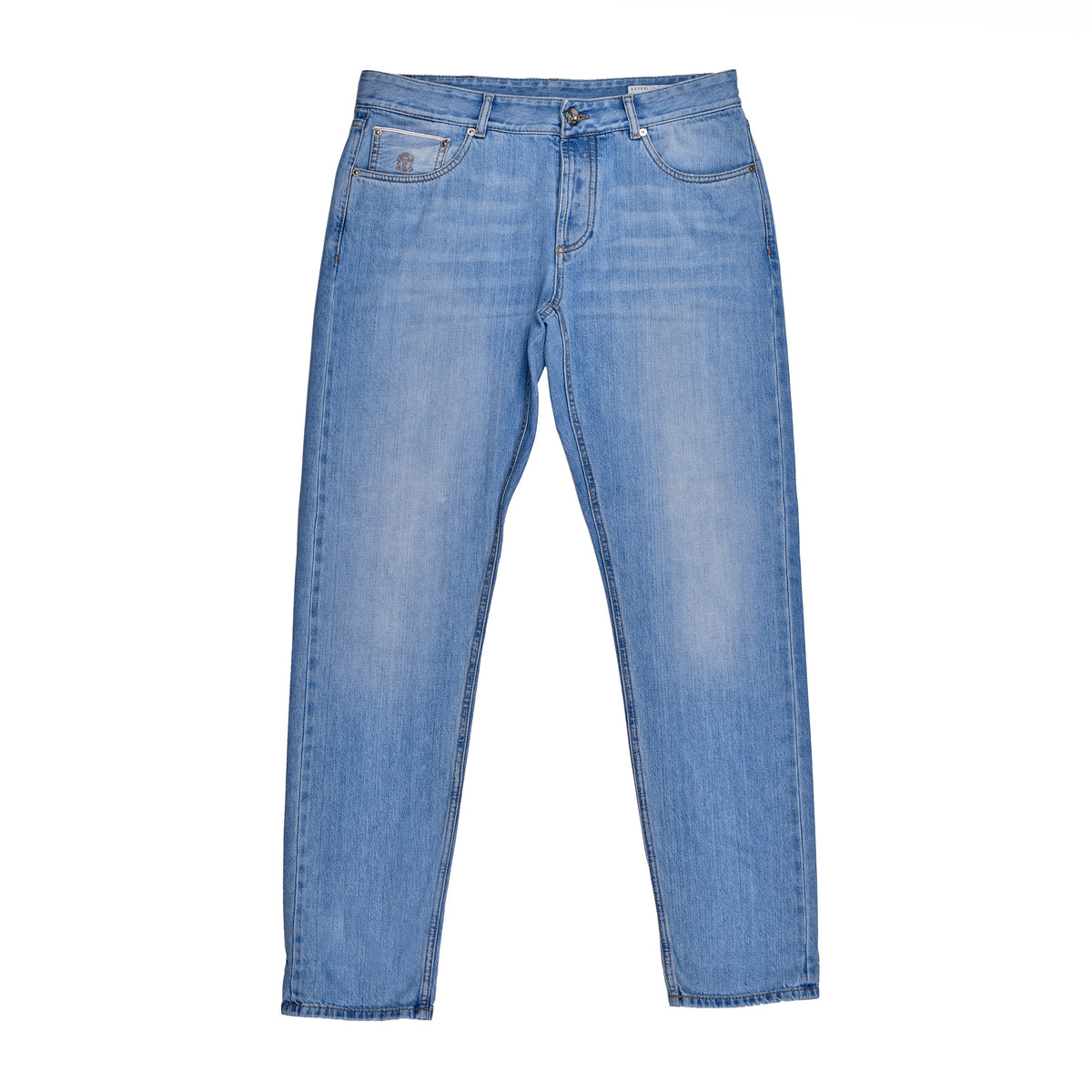 BRUNELLO CUCINELLI MEN'S LIGHT BLUE STRAIGHT JEANS