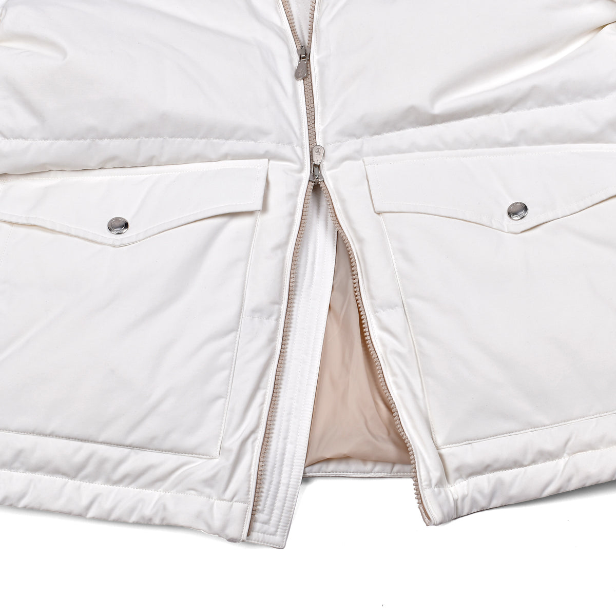 BRUNELLO CUCINELLI MEN'S WHITE QUILTED DOWN JACKET
