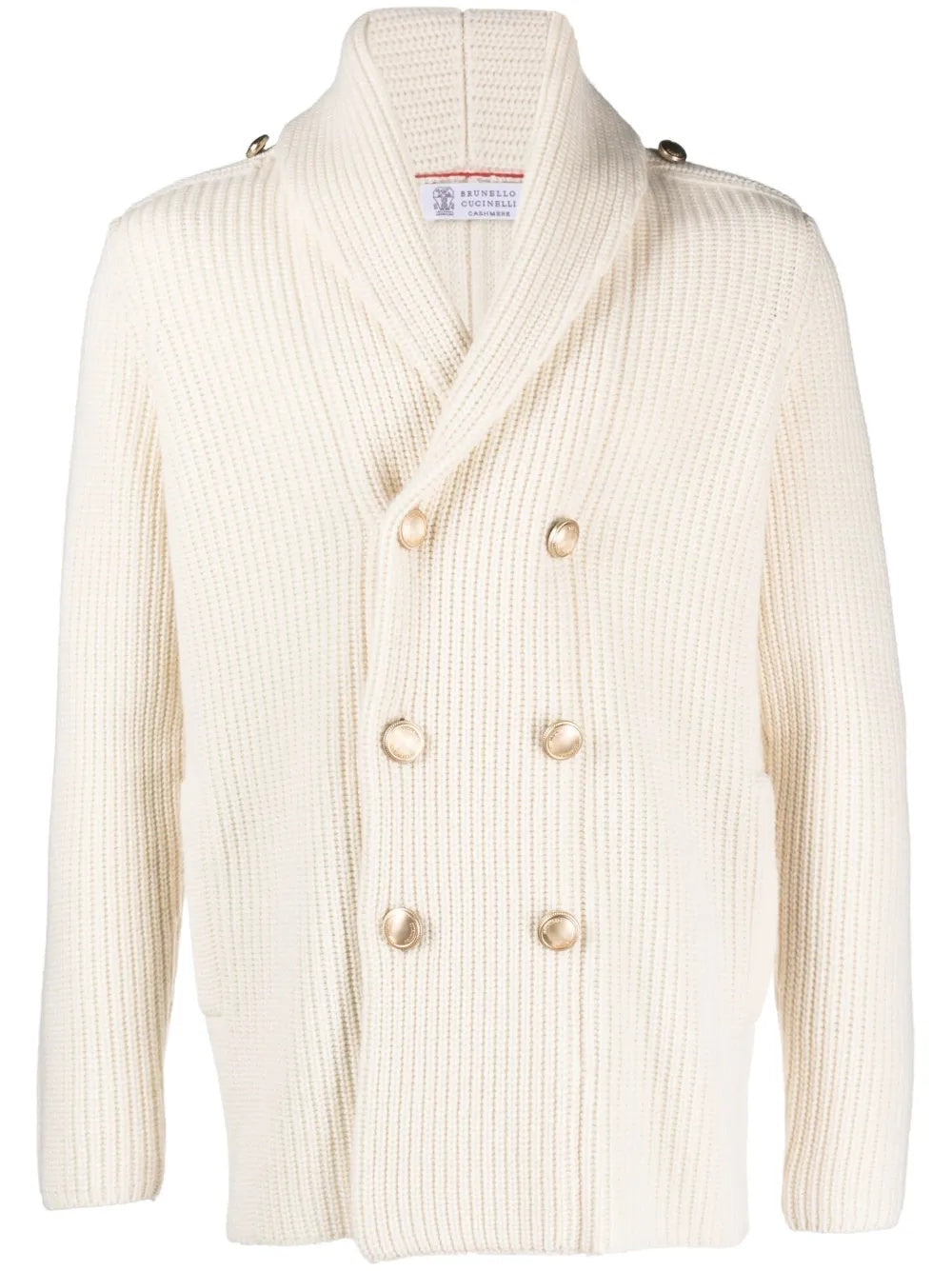 BRUNELLO CUCINELLI MEN'S CREAM WOOL SILK SWEATER