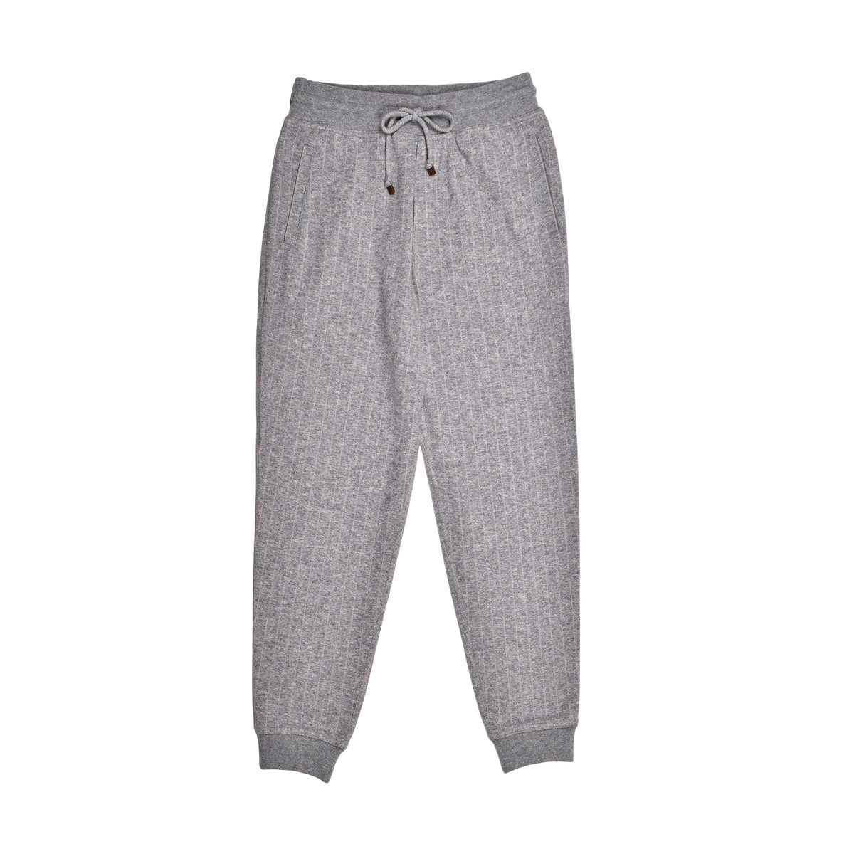 BRUNELLO CUCINELLI MEN'S GREY CASHMERE BLEND TROUSERS