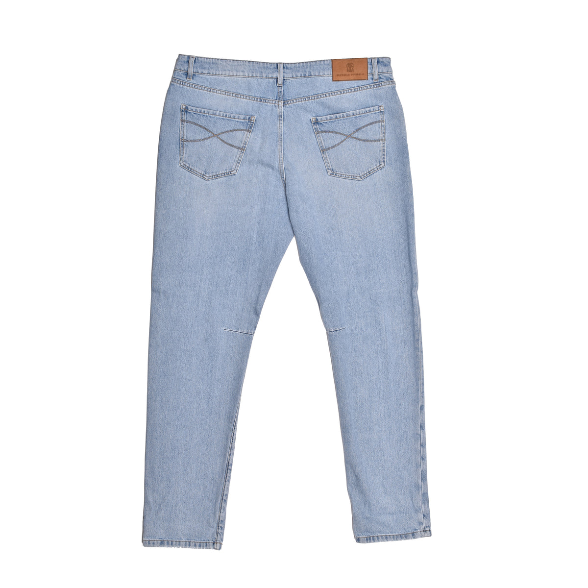 BRUNELLO CUCINELLI MEN'S LIGHT BLUE DENIM TROUSERS