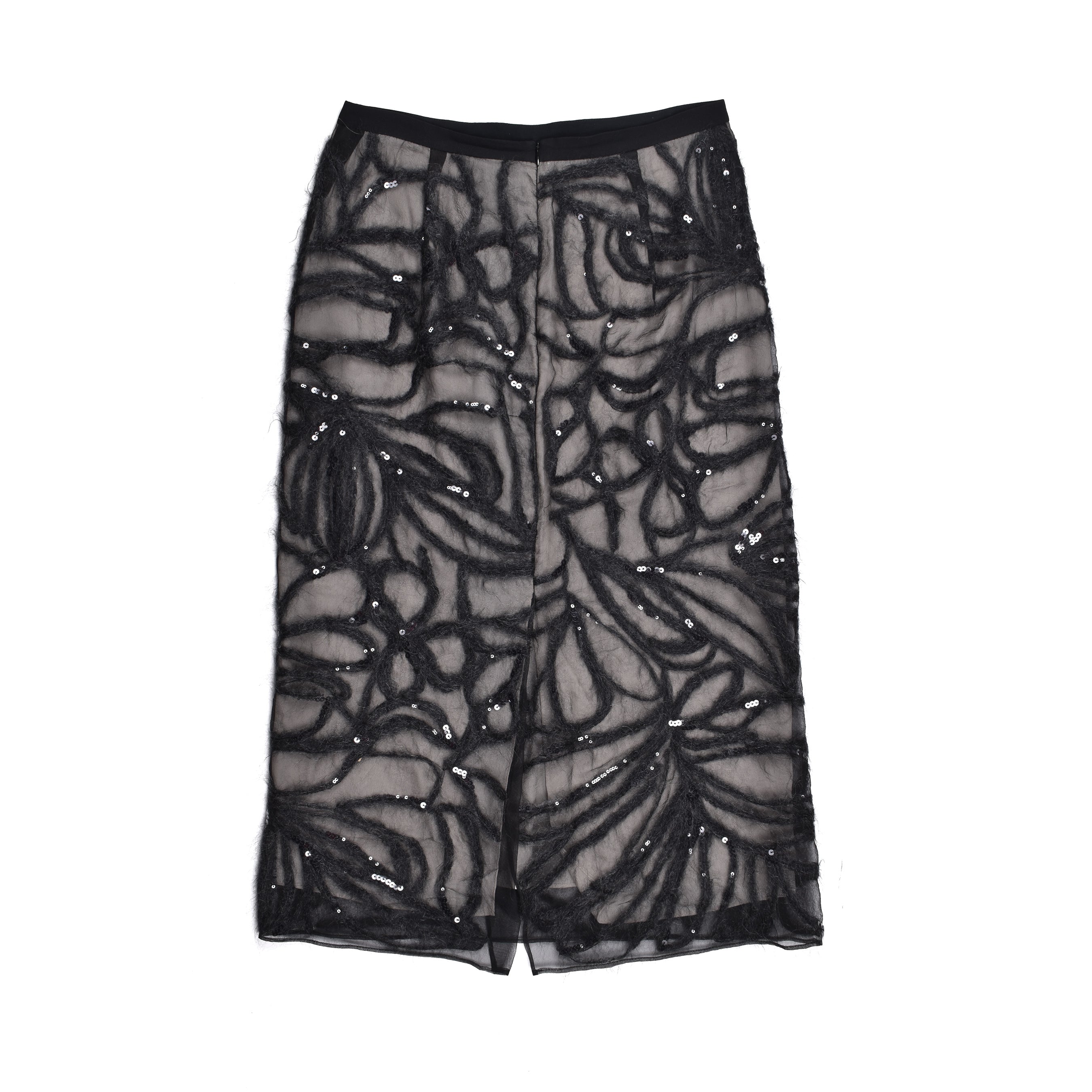 BRUNELLO CUCINELLI WOMEN'S BLACK SILK SEQUIN SKIRT