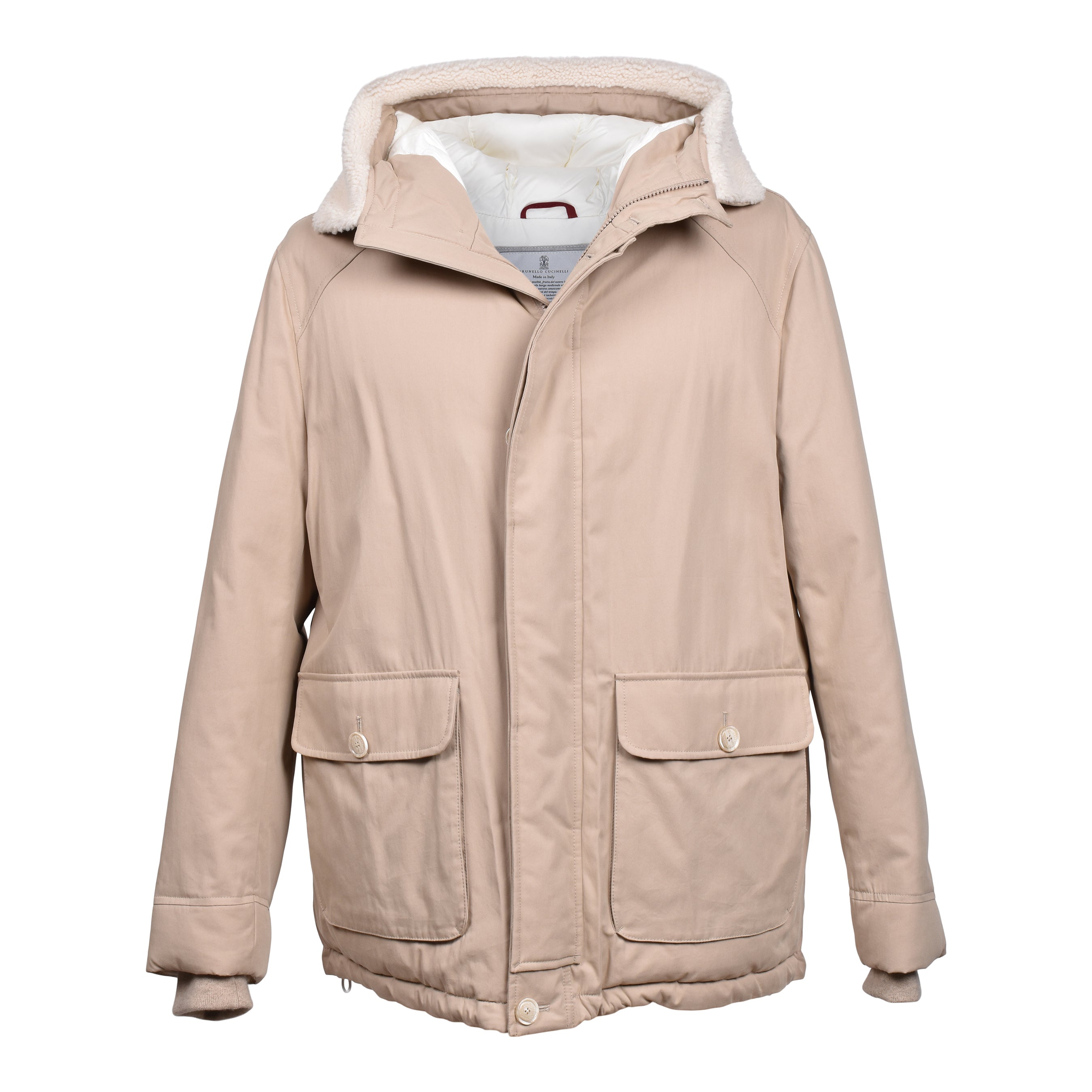 BRUNELLO CUCINELLI MEN'S SAND QUILTED DOWN PARKA JACKET