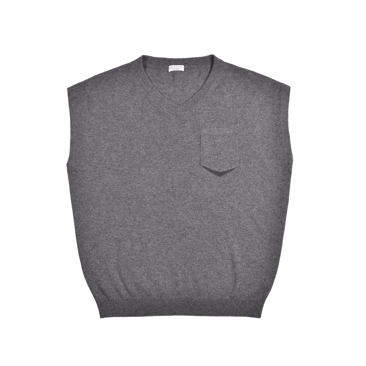 BRUNELLO CUCINELLI WOMEN'S GRAY CASHMERE SHORT SLEEVE SWEATER