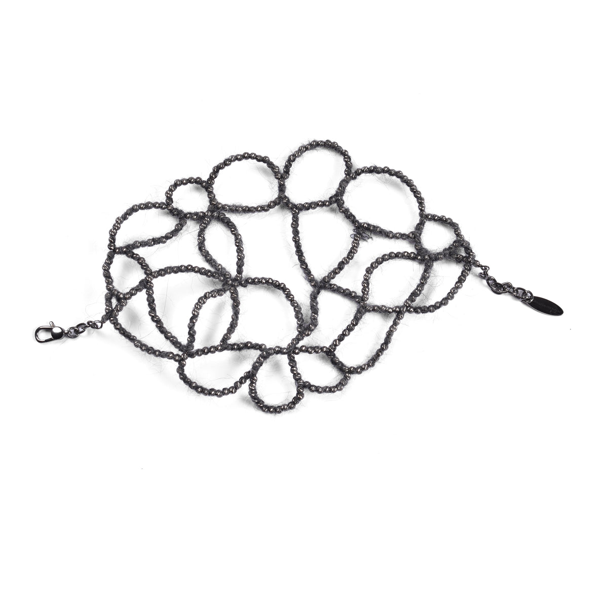 BRUNELLO CUCINELLI WOMEN'S BLACK SILVER BEAD BRACELET