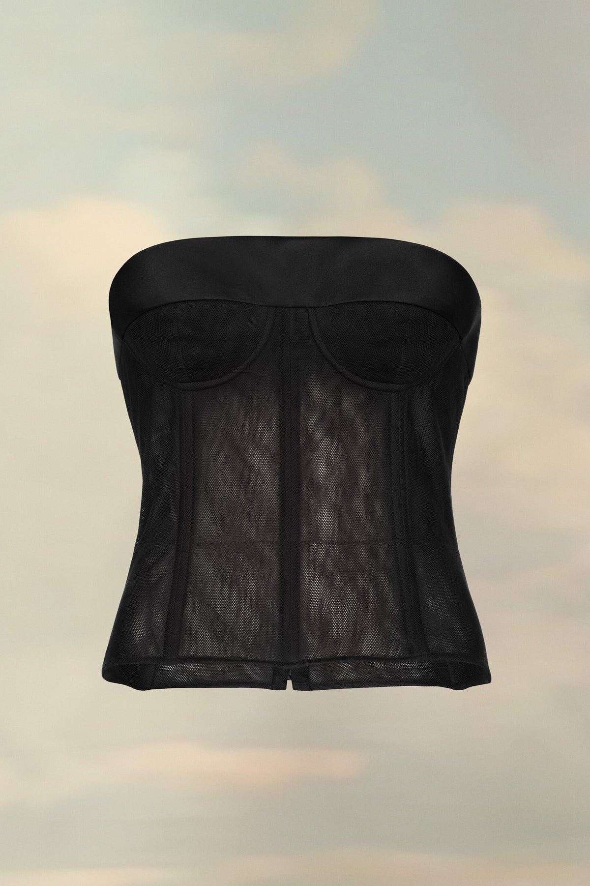 MAISON MARGIELA WOMEN'S BLACK SHEER CORSET TOP