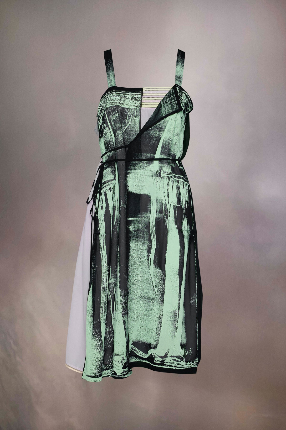 MAISON MARGIELA WOMEN'S PISTACHIO LIGHT BLUE PRINT MIDI DRESS