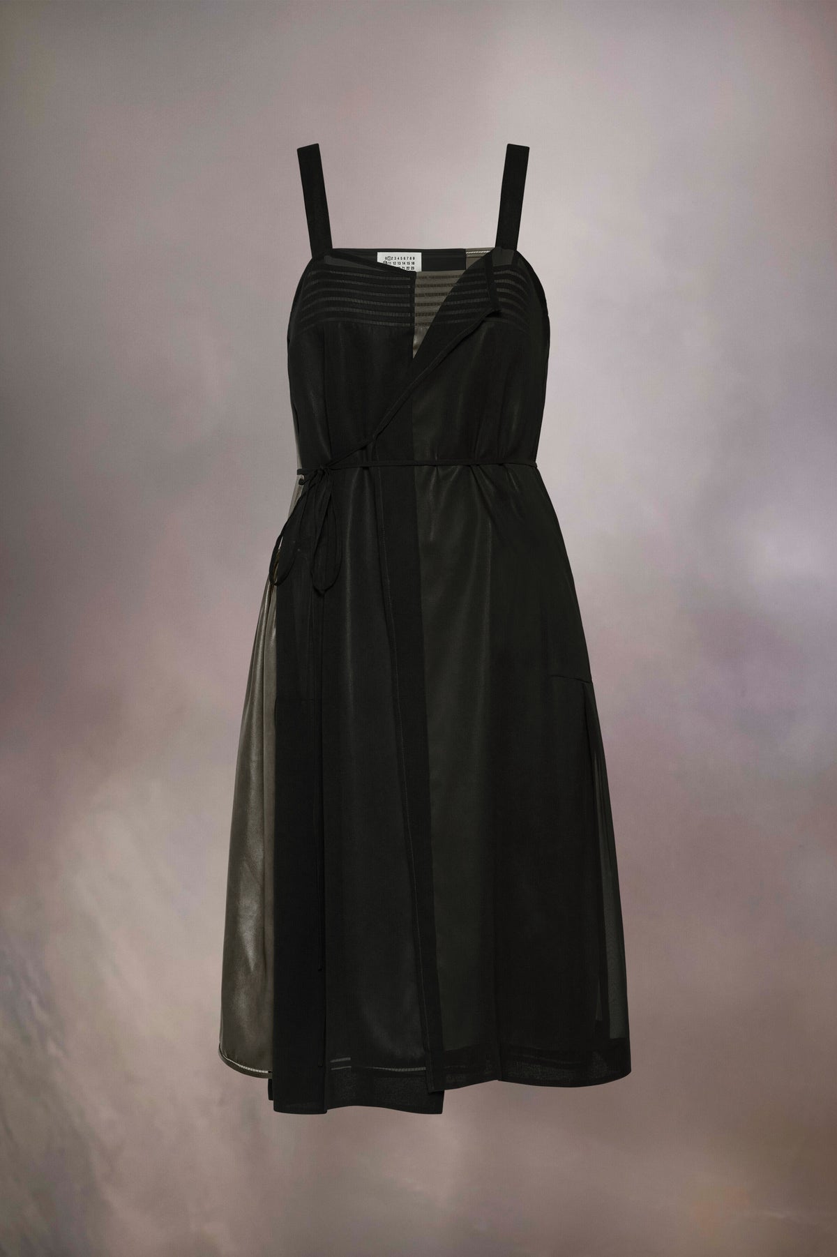 MAISON MARGIELA WOMEN'S ANTHRACITE BLACK MIDI DRESS
