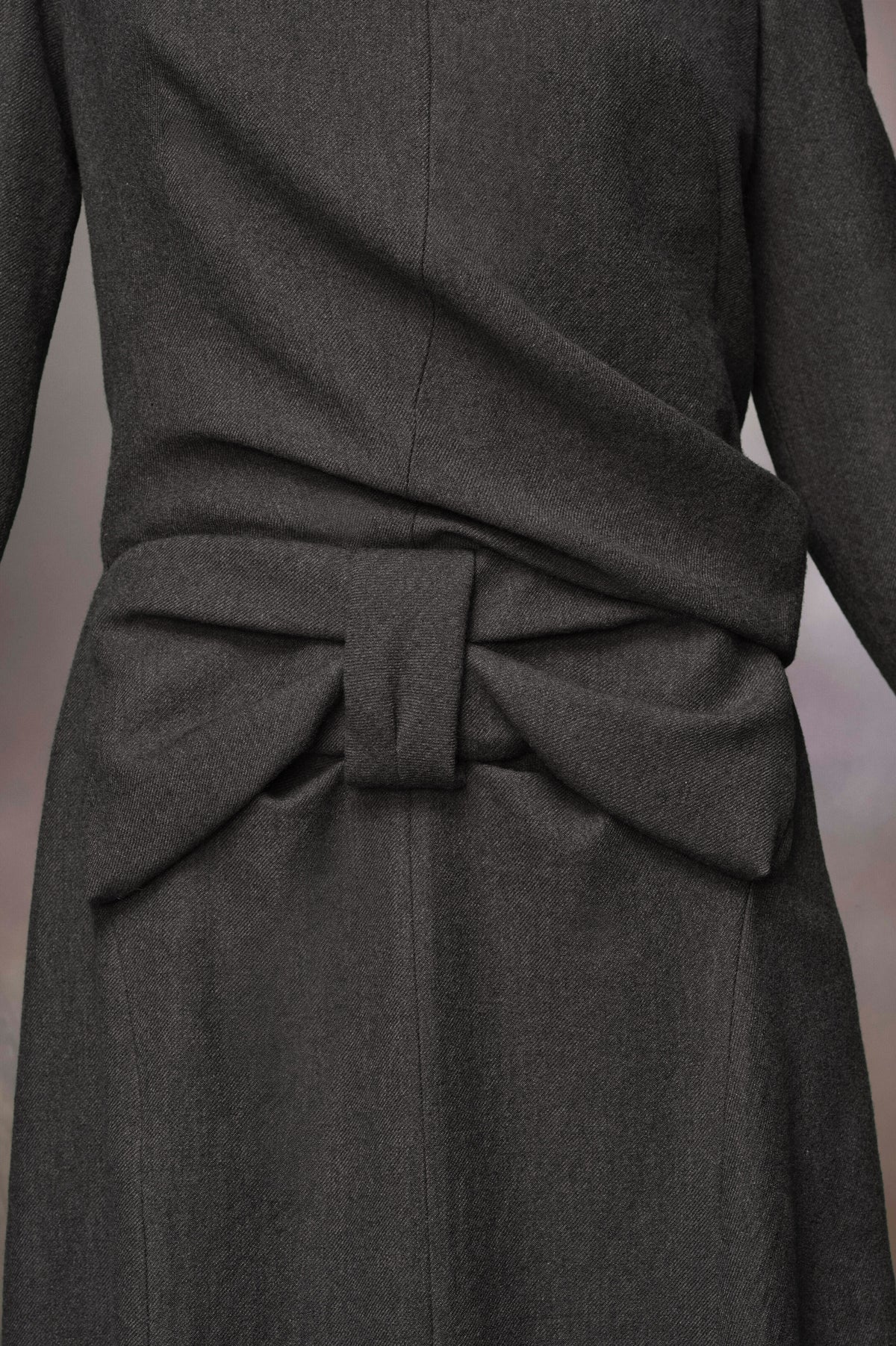 MAISON MARGIELA WOMEN'S DARK GREY MIDI DRESS WITH BOW